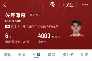 4000万欧元身价！25岁佐野海舟在德甲美因茨效力，上季出场48次贡献2球4助攻